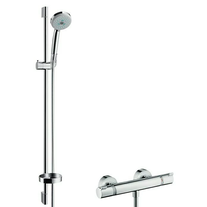 BAUHAUS Hansgrohe Brause-Set Croma 100 Multi/Ecostat Comfort Lochabstand: 62,5 Cm, Chrom 3 BAUHAUS Hansgrohe Brause-Set Croma 100 Multi/Ecostat Comfort Lochabstand: 62,5 Cm, Chrom