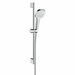 BAUHAUS Hansgrohe Brausegarnitur Croma Select E Vario Lochabstand: 62,5 Cm, Art Strahl: Rain, TurboRain, IntenseRain, Chrom/Weiß