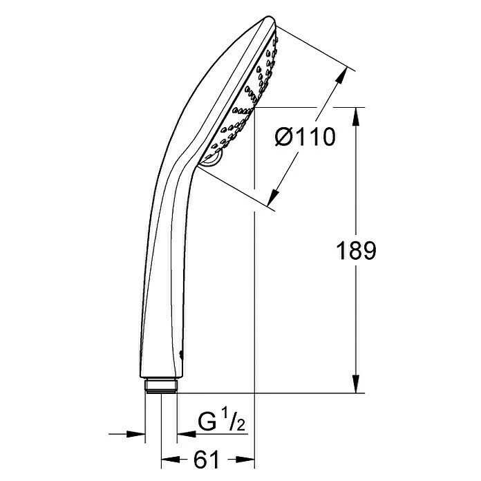 BAUHAUS Grohe Euphoria 110 Handbrause Anzahl Funktionen: 2, 13,5 L/min Bei 3 Bar, Chrom 4 BAUHAUS Grohe Euphoria 110 Handbrause Anzahl Funktionen: 2, 13,5 L/min Bei 3 Bar, Chrom – Bild 2