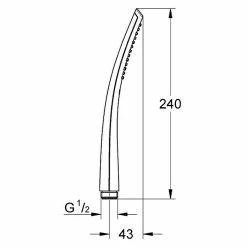 BAUHAUS Grohe Handbrause Veris Stick Anzahl Funktionen: 1, 17 L/min Bei 3 Bar, Chrom -Sanitärinstallation Verkaufsladen 12 891